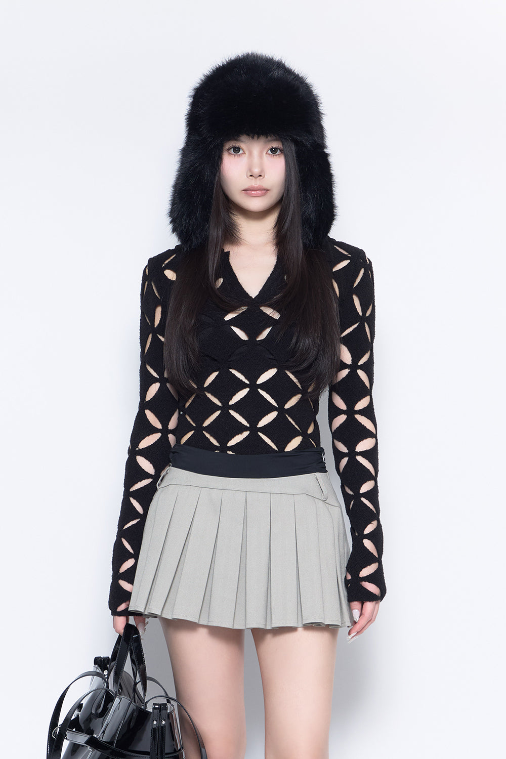 S knit fit tops repeat petal