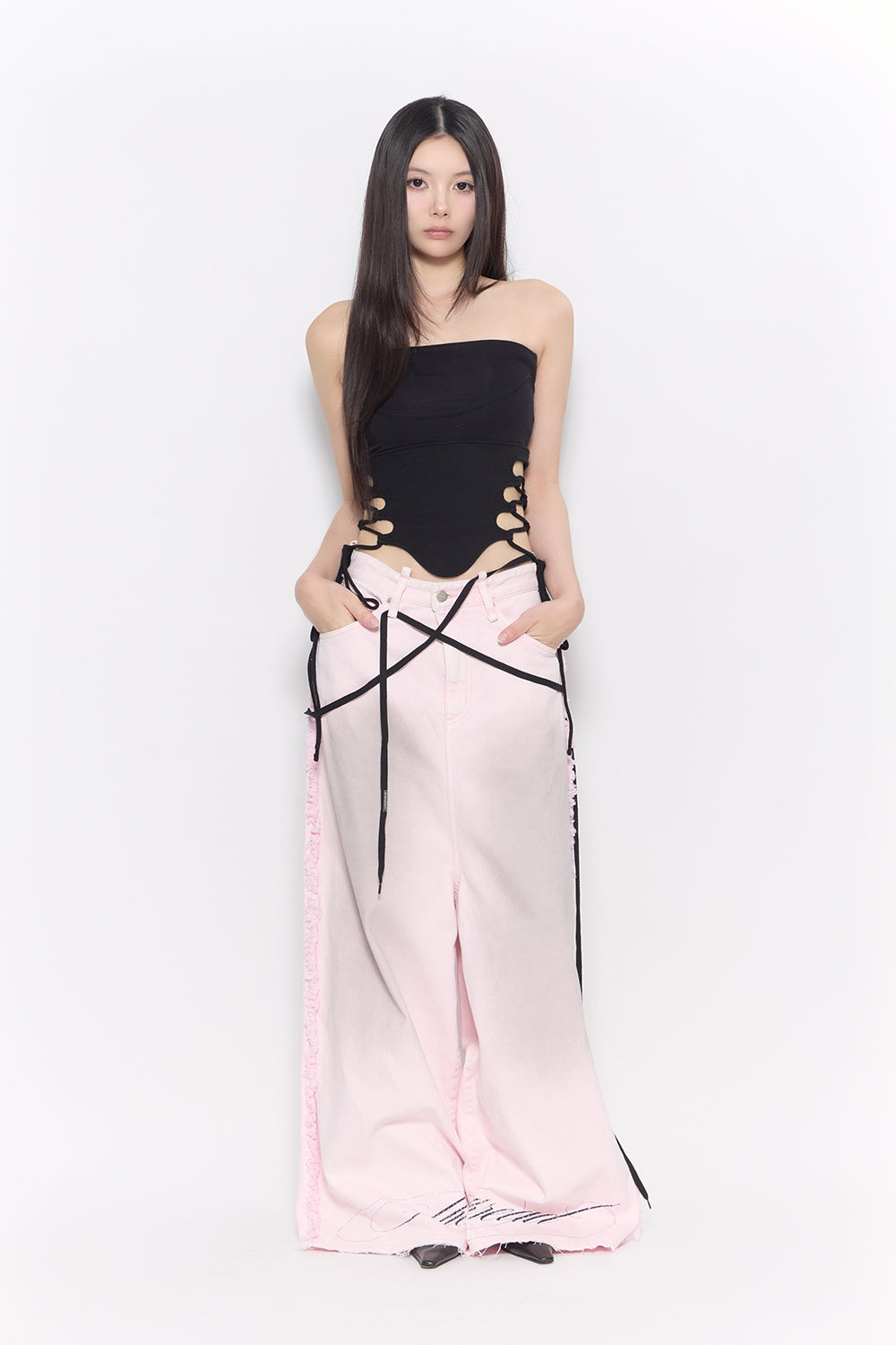 corded script denim