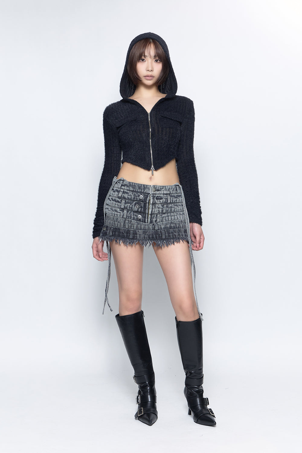 S layered panel skirt mini