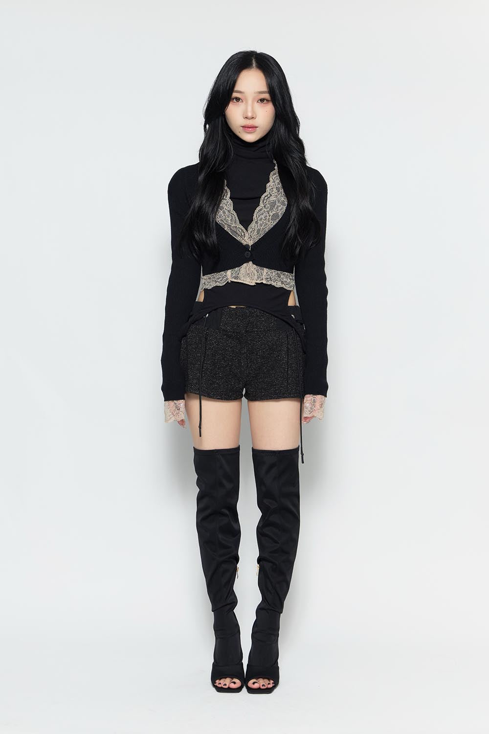 S tweed structure shorts