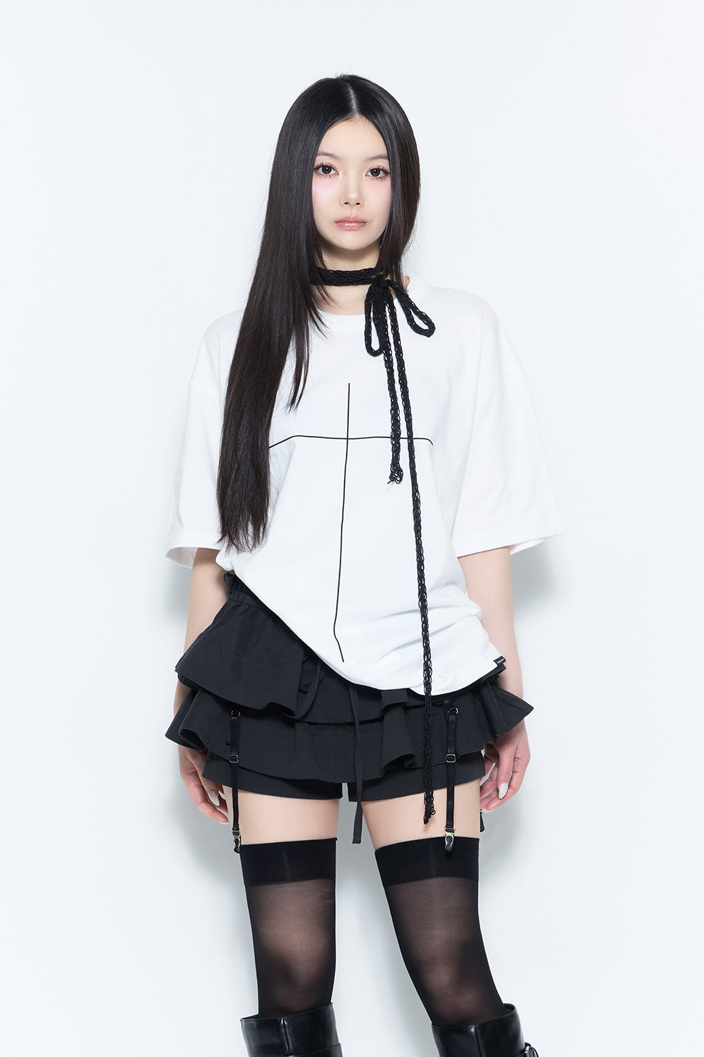 トップス theredthread trace cross big tee THEREDTHREAD】trace cross big tee