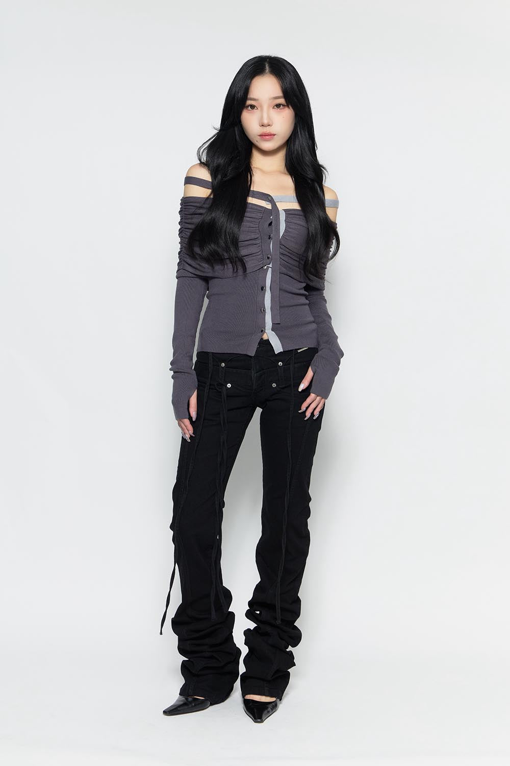 THEREDTHREAD / ザレッドスレッド】S tethered long denim