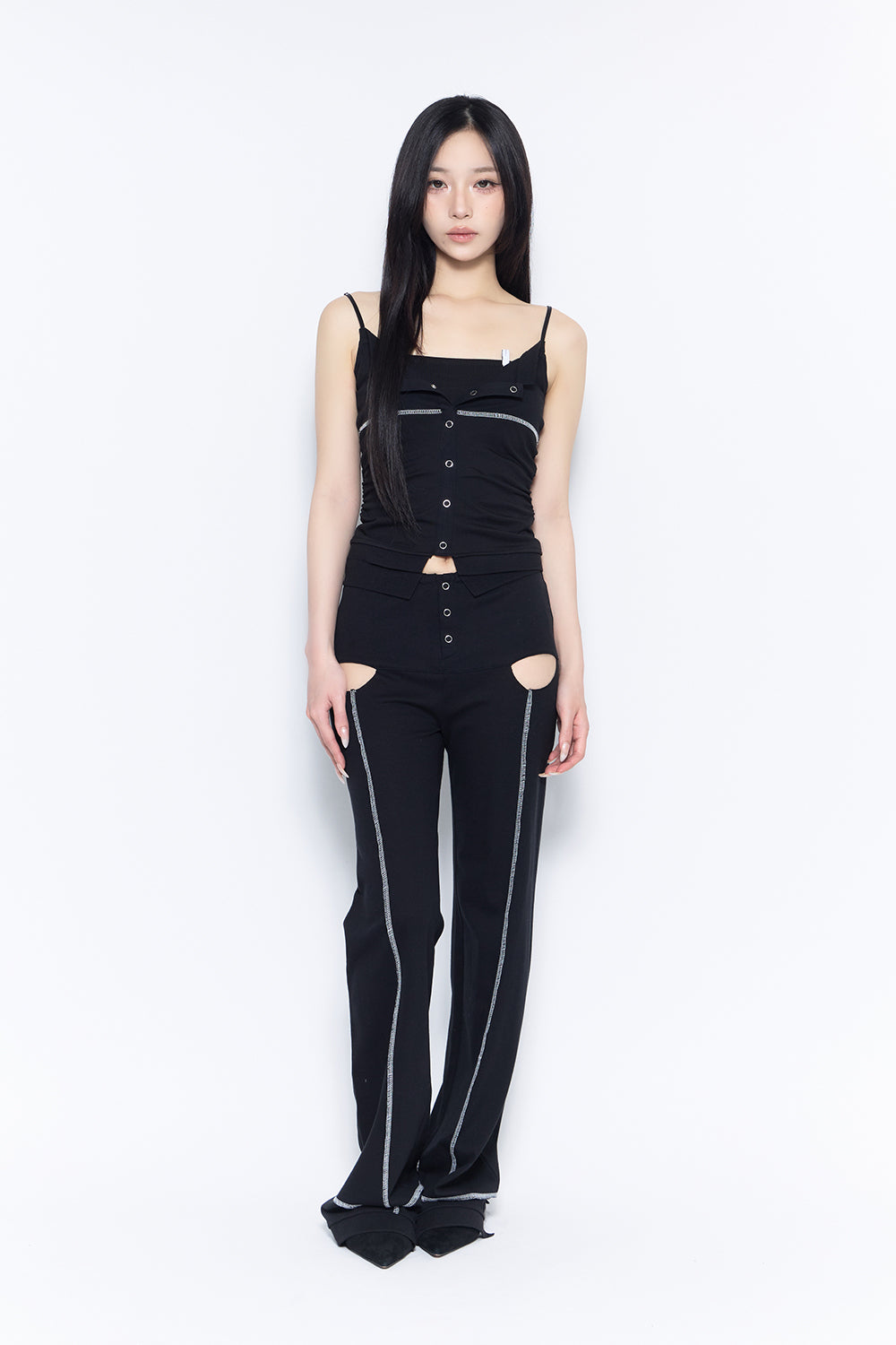 THEREDTHREAD / ザレッドスレッド】cutout slit pants