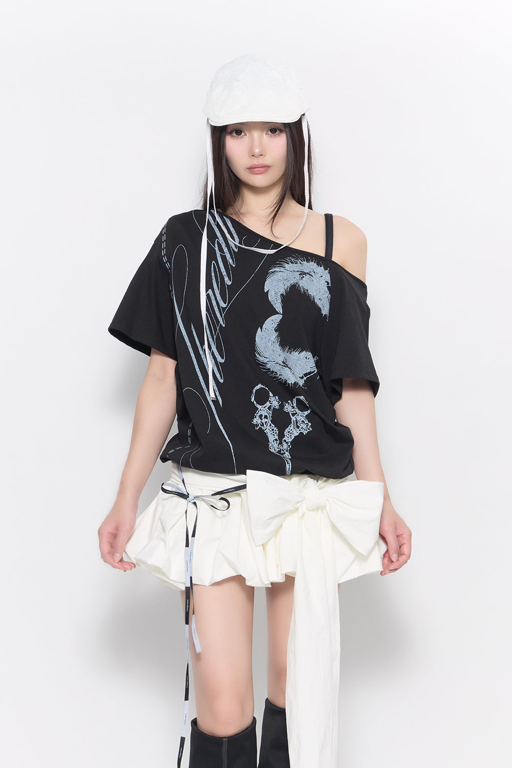 ink script offshoulder tops