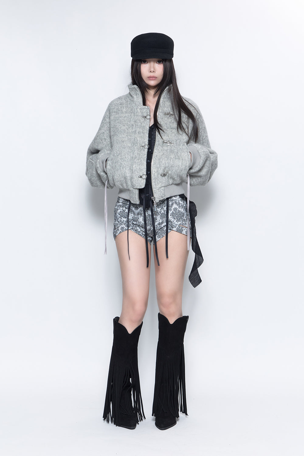 theredthread S flip fur pants br×bk THEREDTHREAD / ザレッドスレッド】S flip fur pants