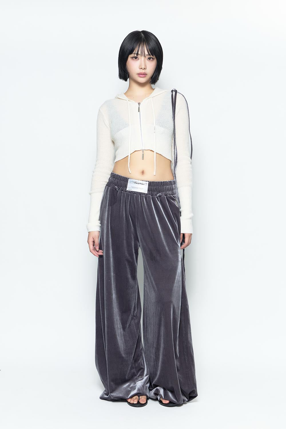 S velvet pouch pants