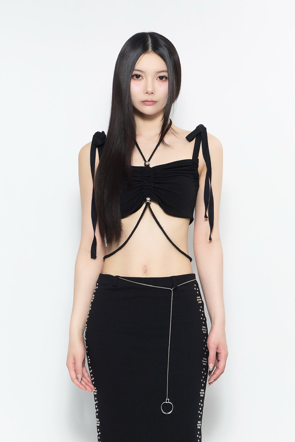 パンツ theredthread laced garter suit slacks THEREDTHREAD / ザレッドスレッド】laced garter suit slacks