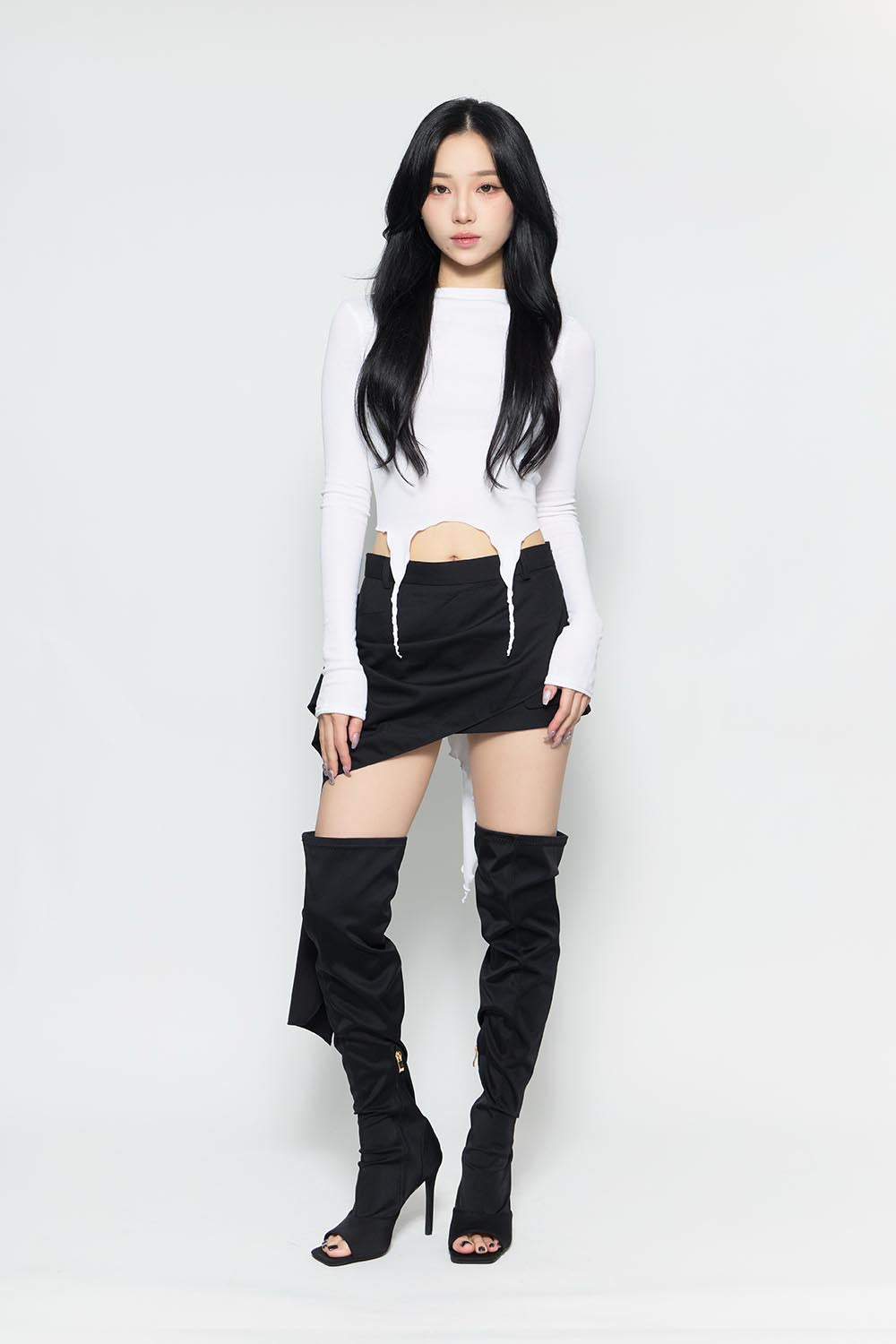 S drape tail skirt mini