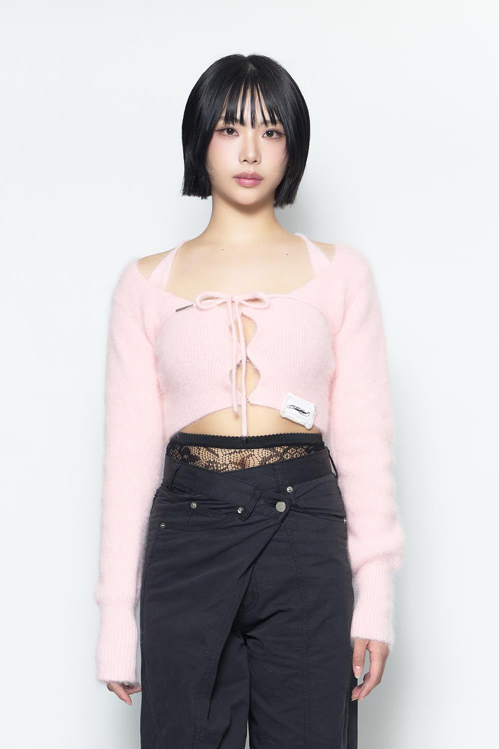 S fluffy tie tops cropped