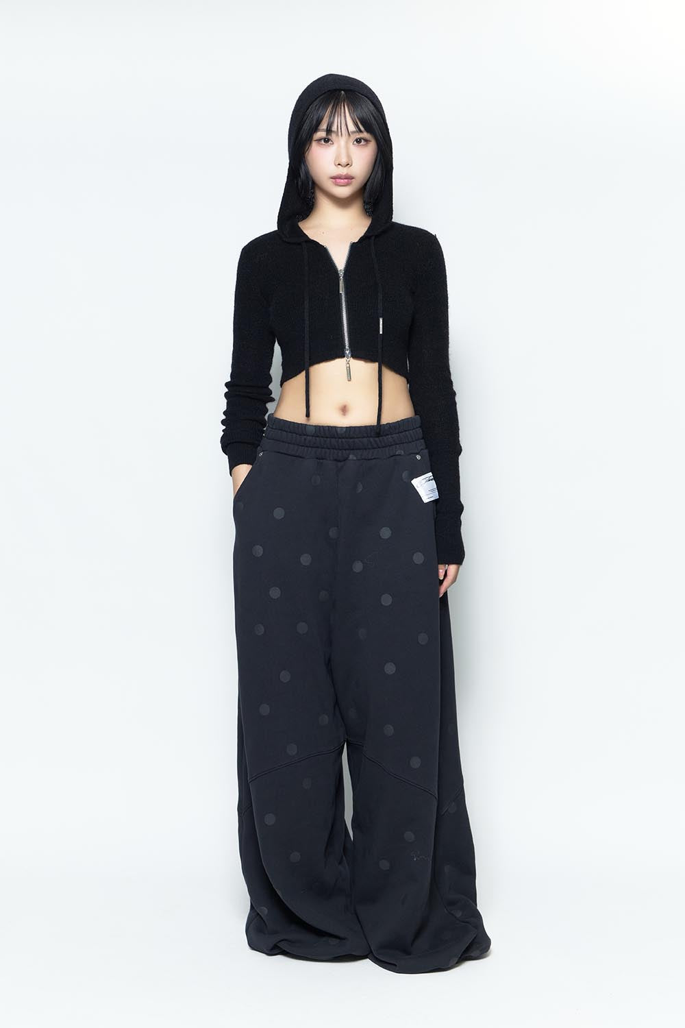 パンツ theredthread S dot sweatwide pants black THEREDTHREAD / ザレッドスレッド】S dot sweat wide pants