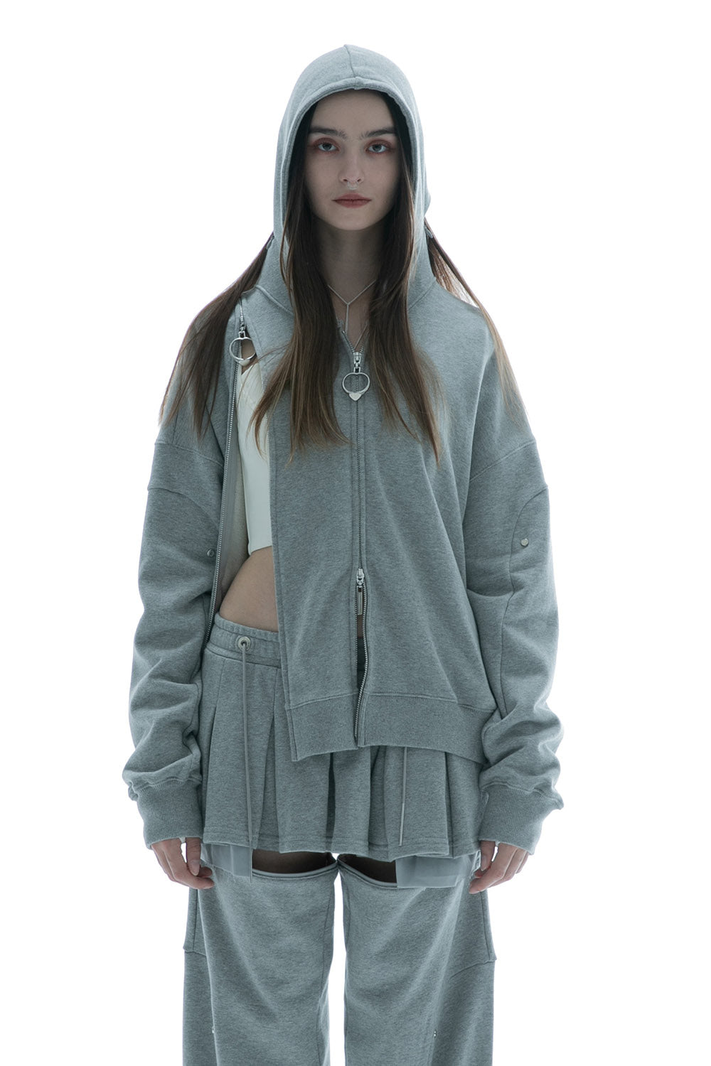 S w zip hoodie long