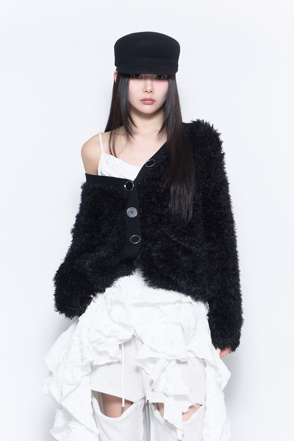 basic shaggy cardigan