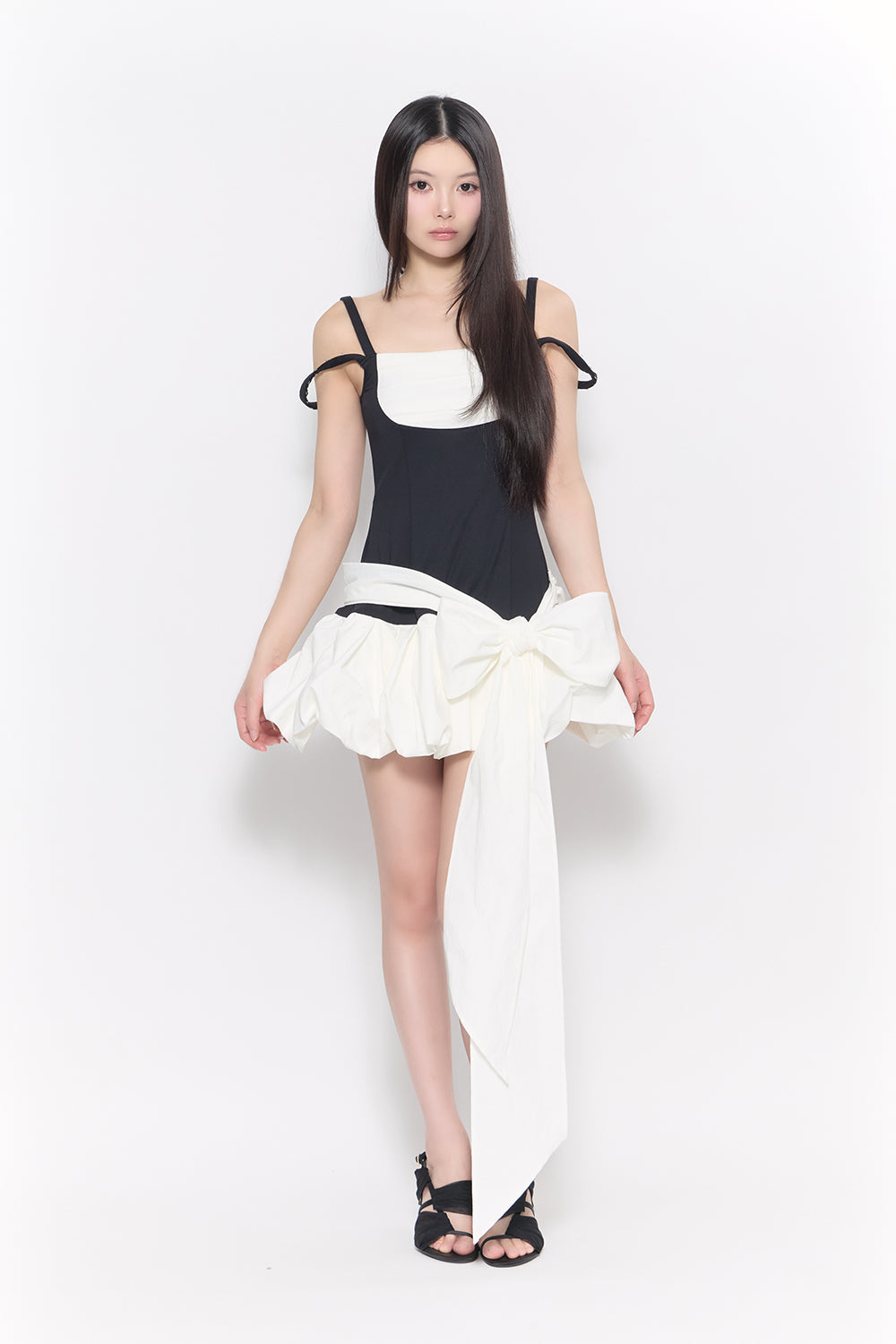 draped balloon dress mini