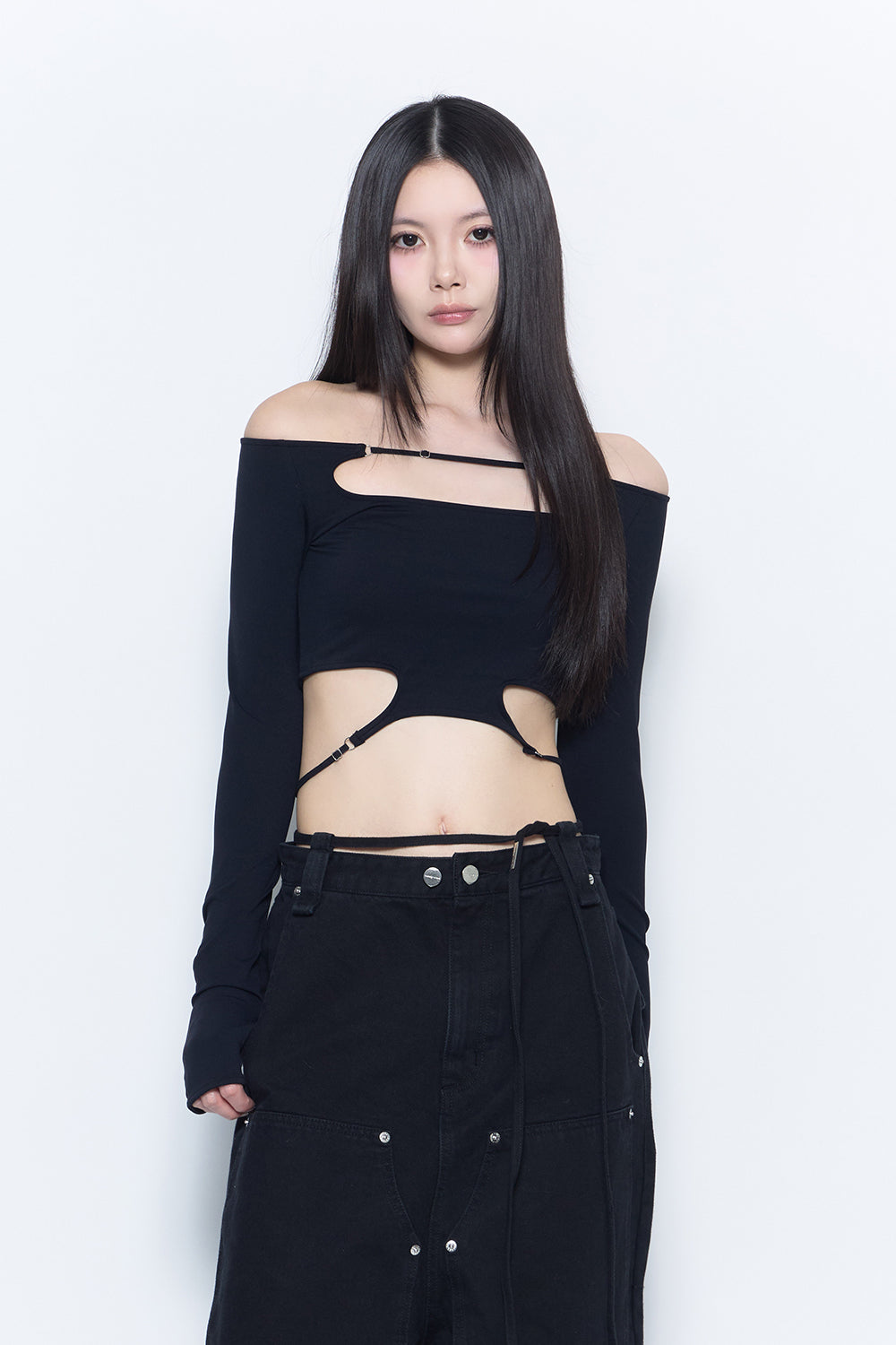 theredthreadトップス THEREDTHREAD / ザレッドスレッド】cutout tops cropped