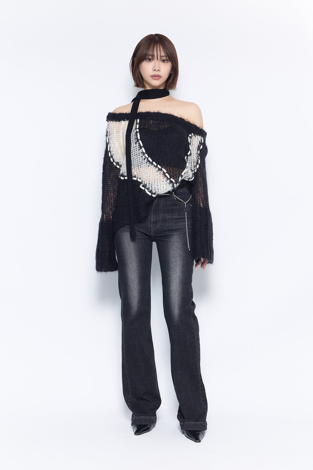 THEREDTHREAD / ザレッドスレッド】S flare denim chain