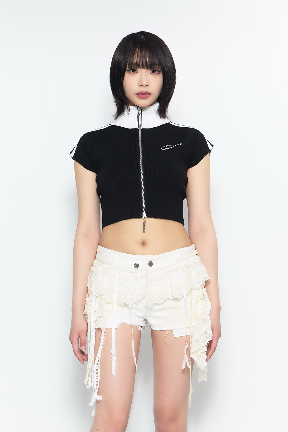 THEREDTHREAD / ザレッドスレッド】line zip knit