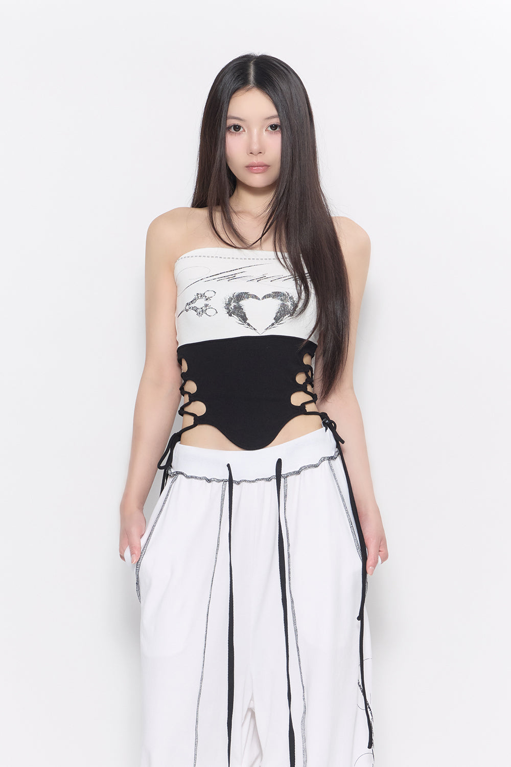 split hem lace up bare 2