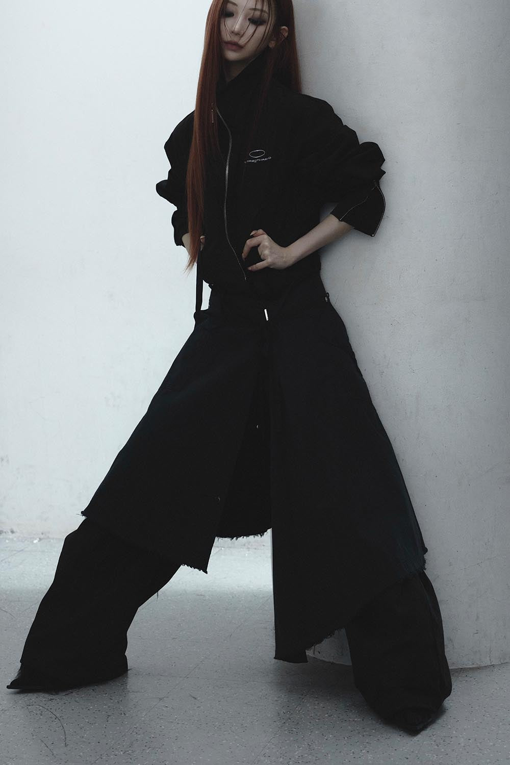 S double knee fray skirt