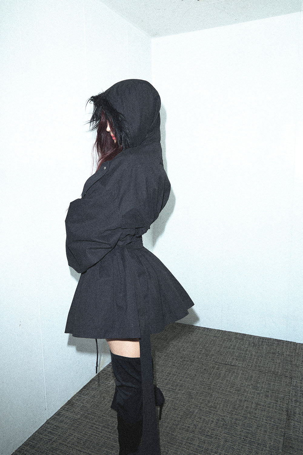 S fur embroidery trench short