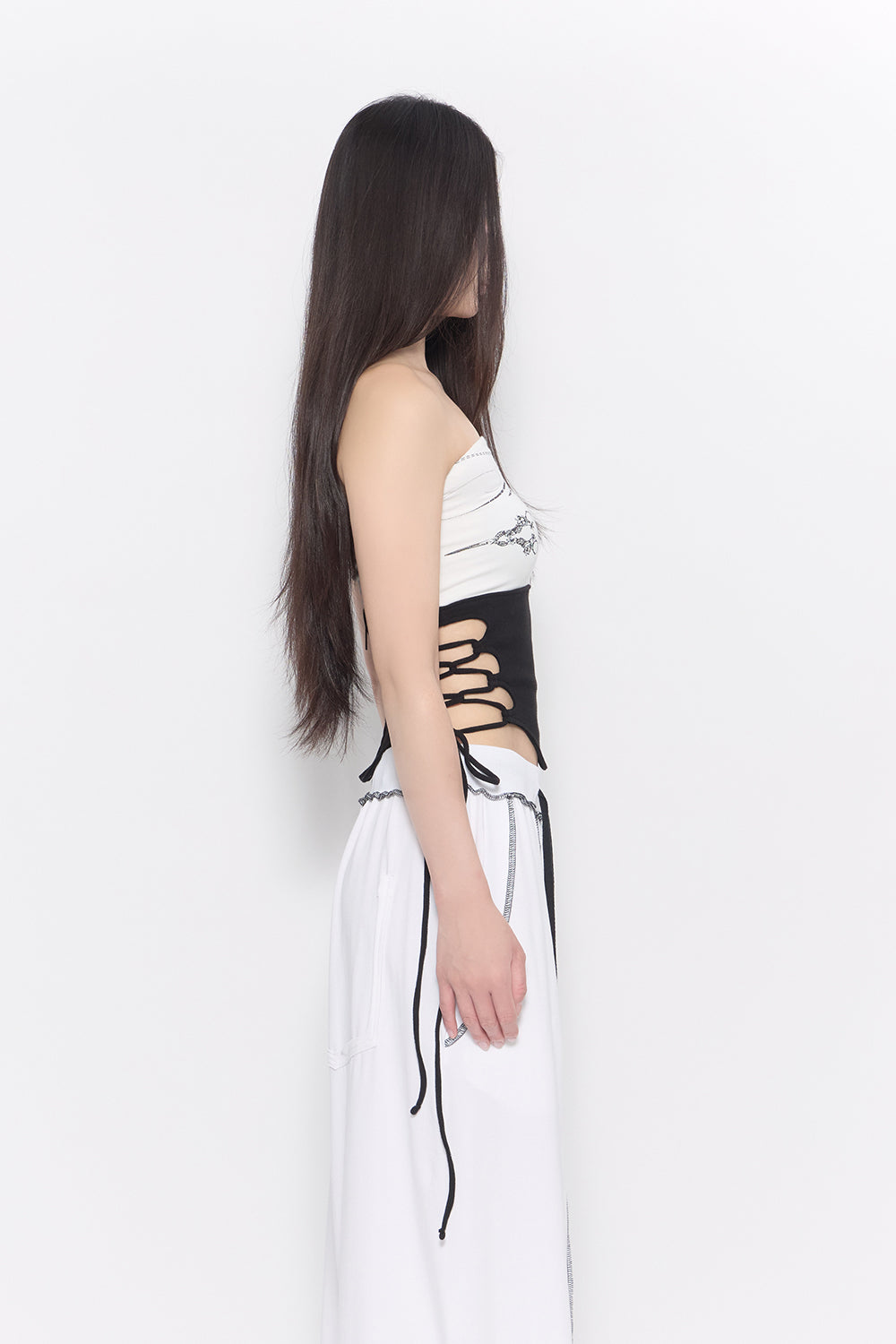 split hem lace up bare 2