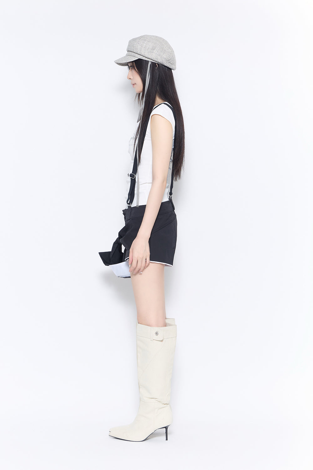 draped  suspender shorts