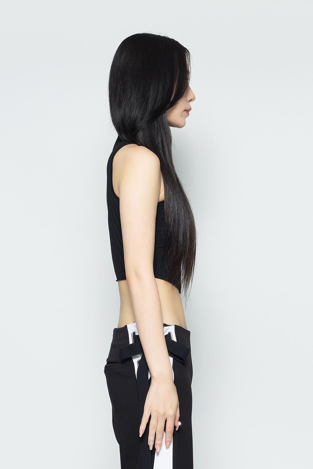 S asymmetric zip up tank