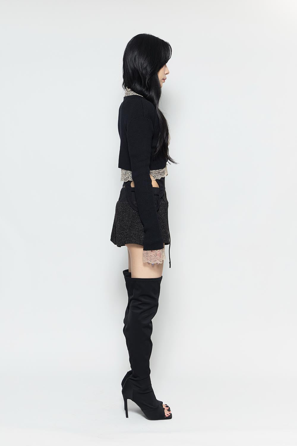 S tweed structure shorts