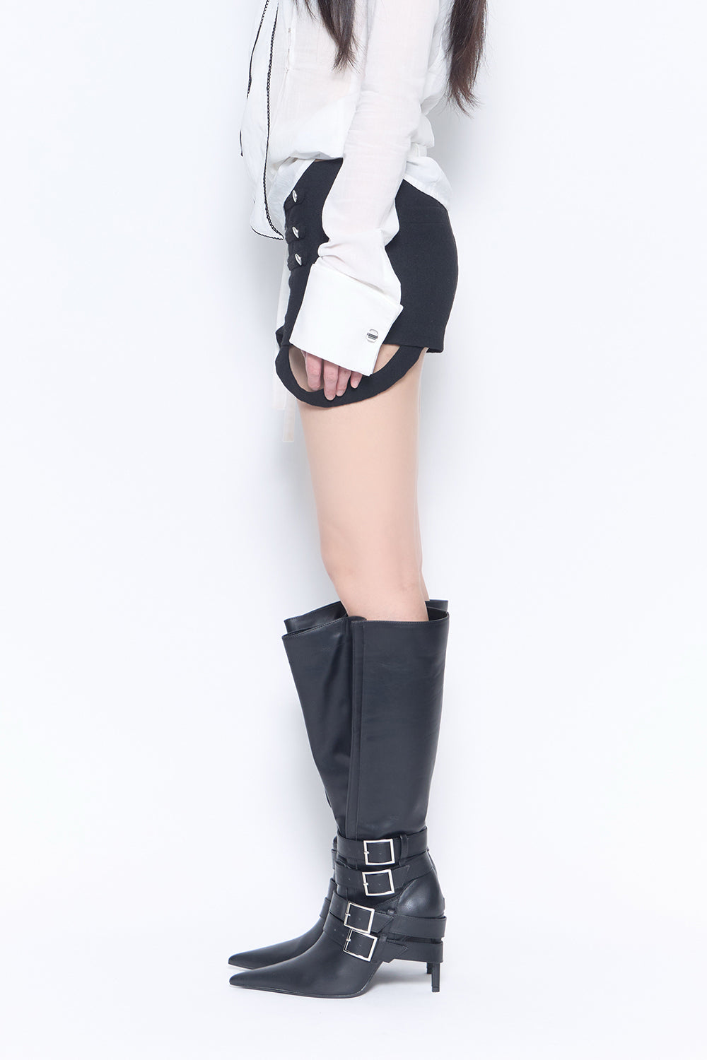 folded belt boots