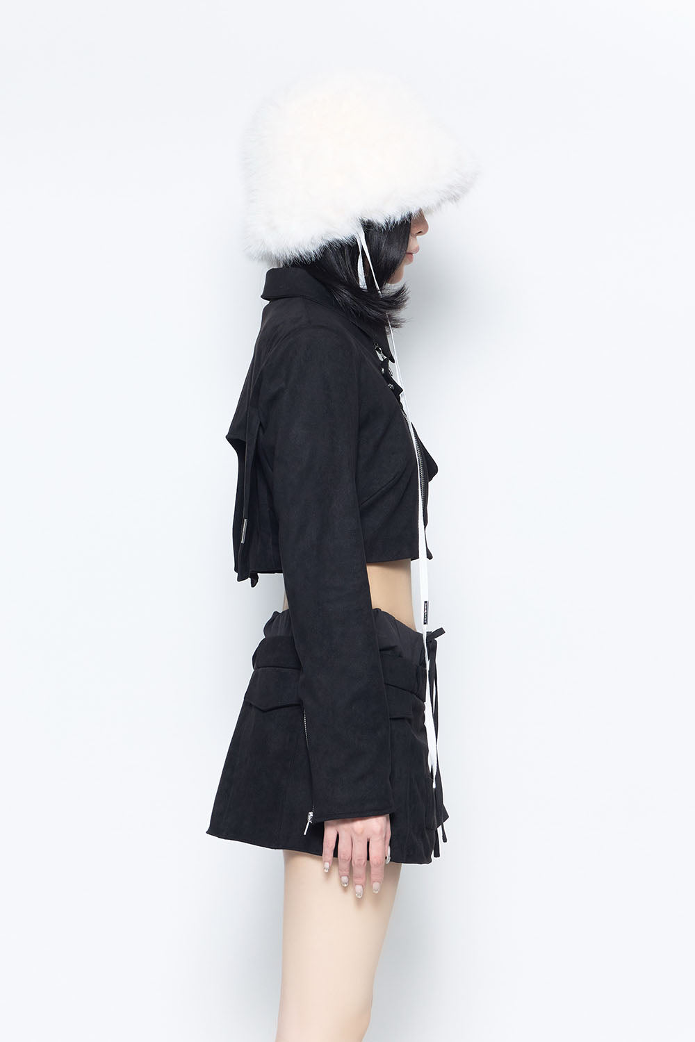 THEREDTHREAD / ザレッドスレッド】S suede wrap skirt