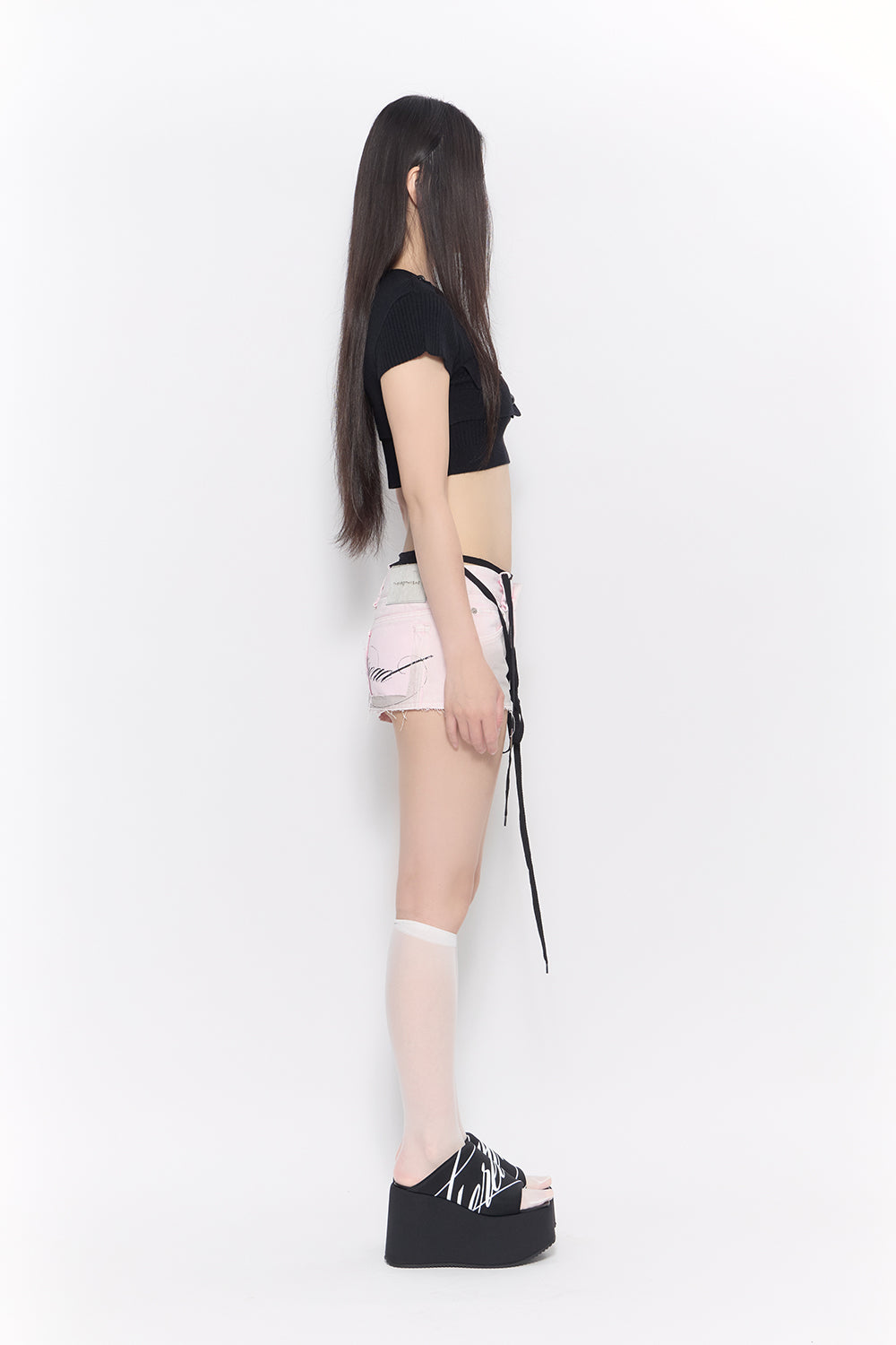 corded script skirt mini