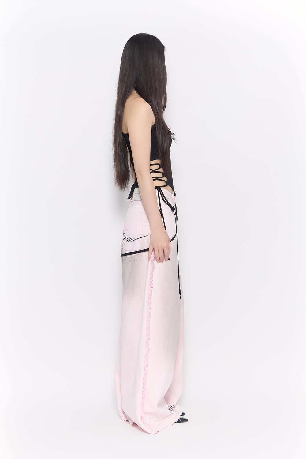 corded script denim