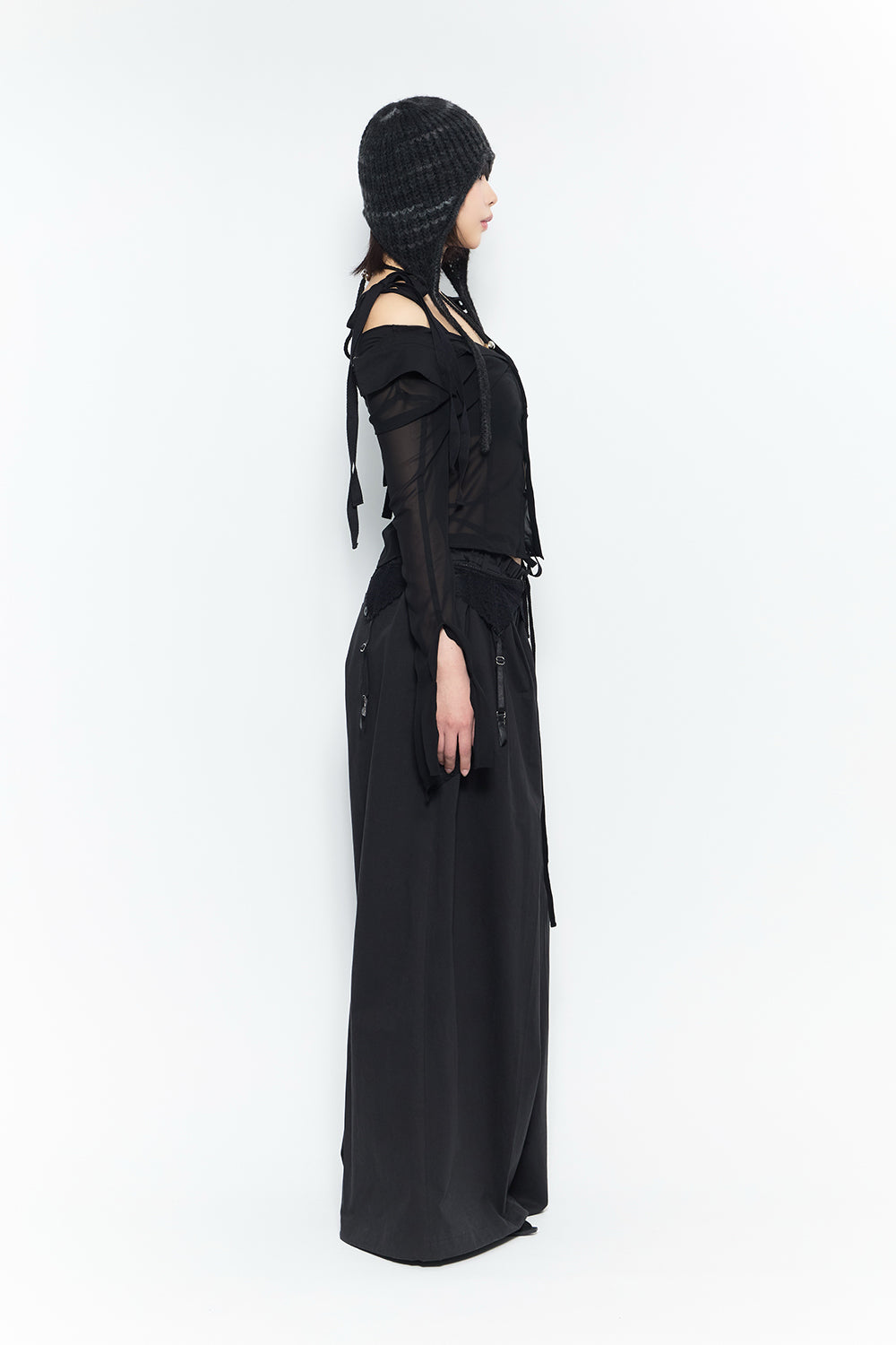 laced garter suit slacks black 正規品 新品未使用 THEREDTHREAD / ザレッドスレッド】laced garter suit slacks