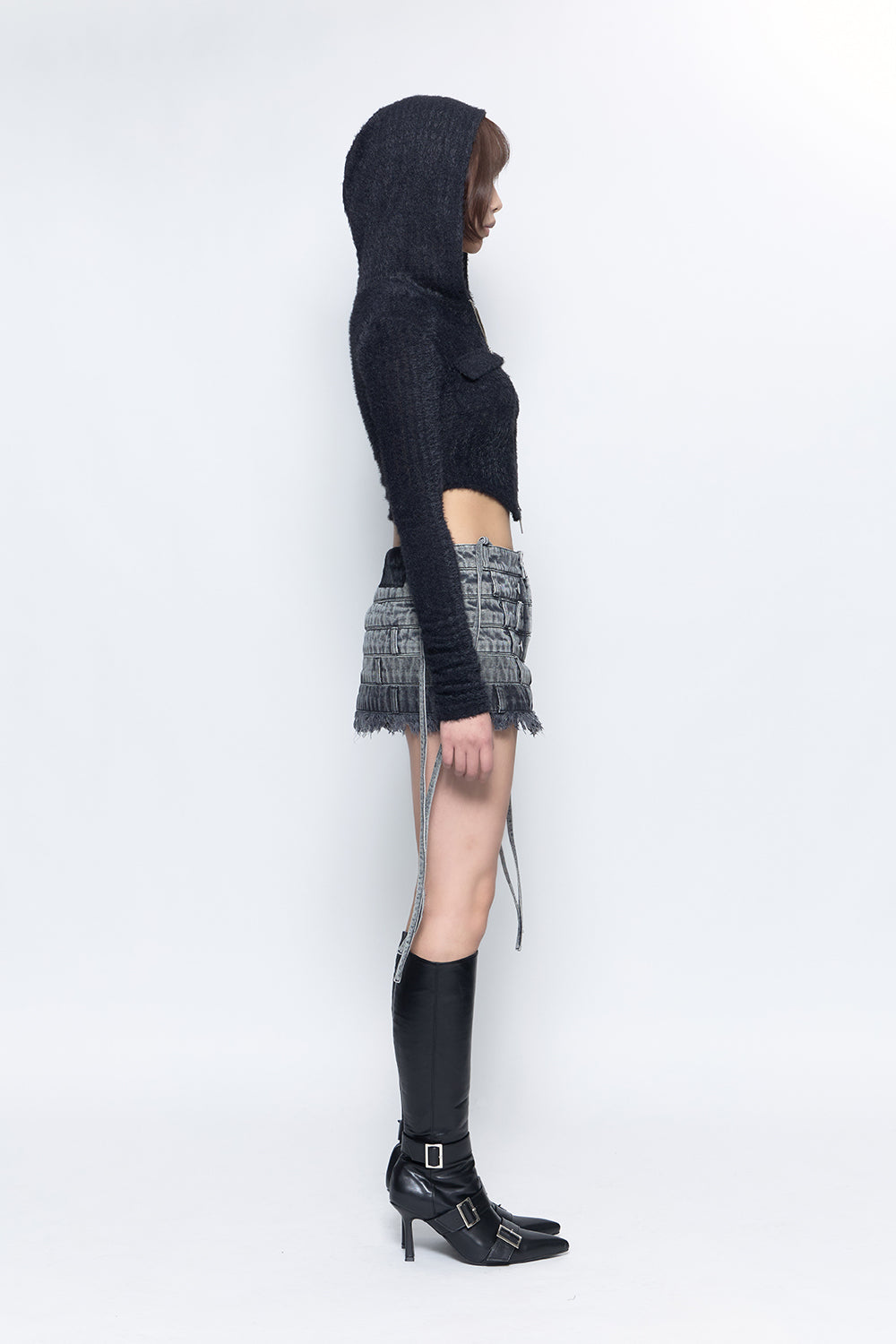 S layered panel skirt mini