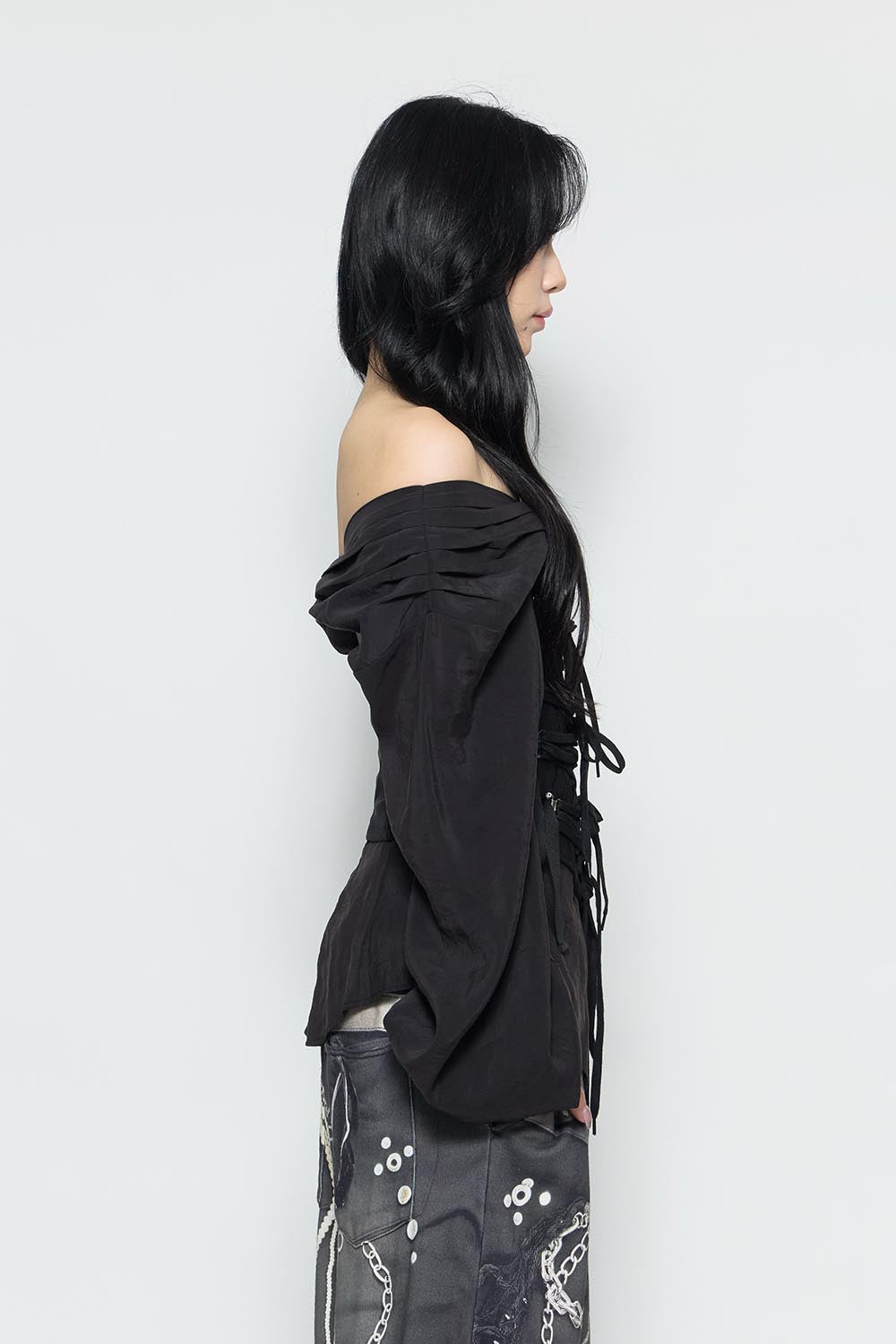 S burlesque corset blouse