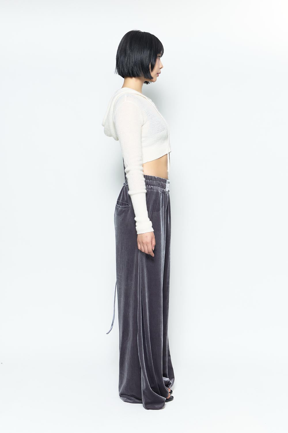 S velvet pouch pants