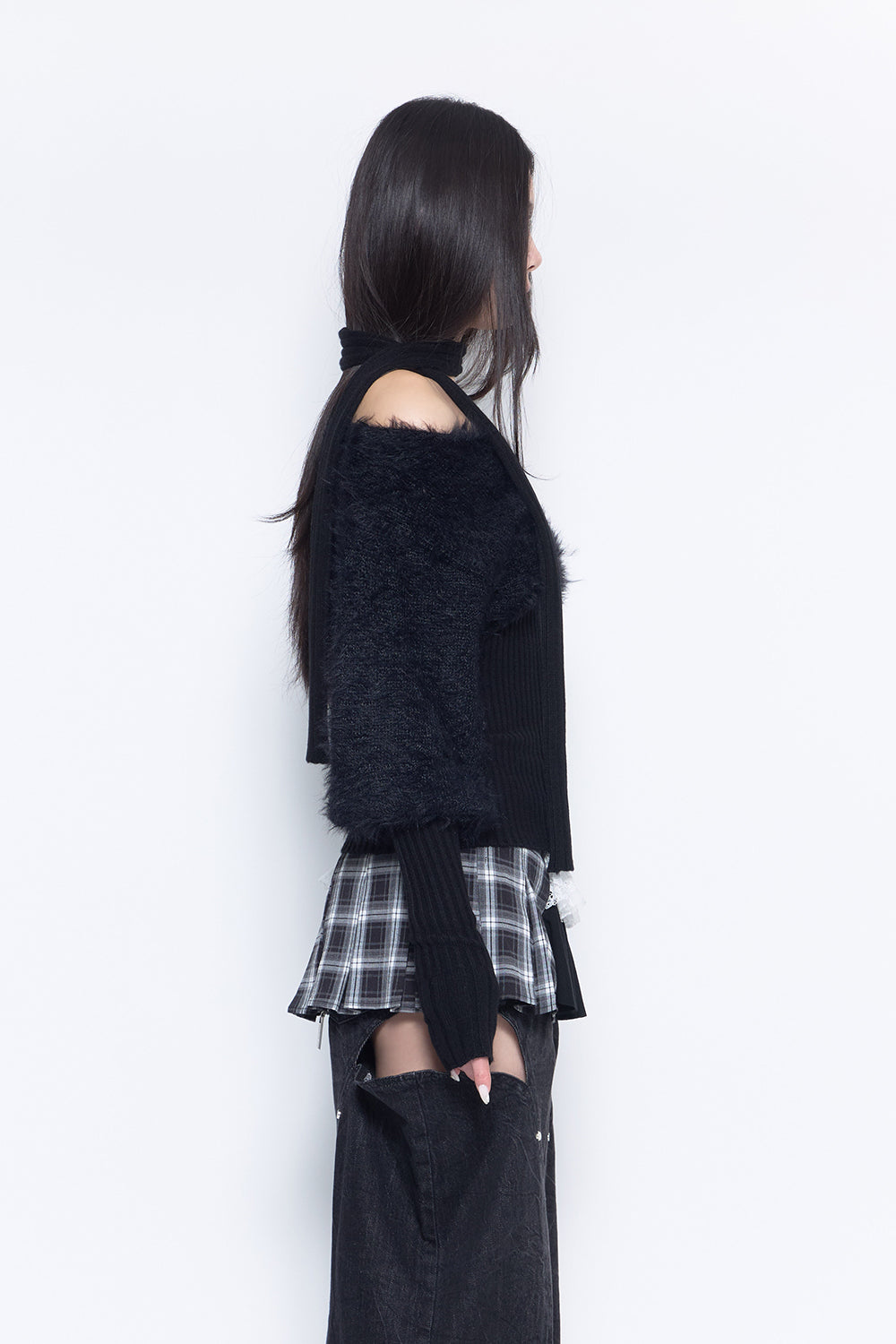 トップス theredthread S dot flow frill tops / bk THEREDTHREAD / ザレッドスレッド】S dot flow frill tops