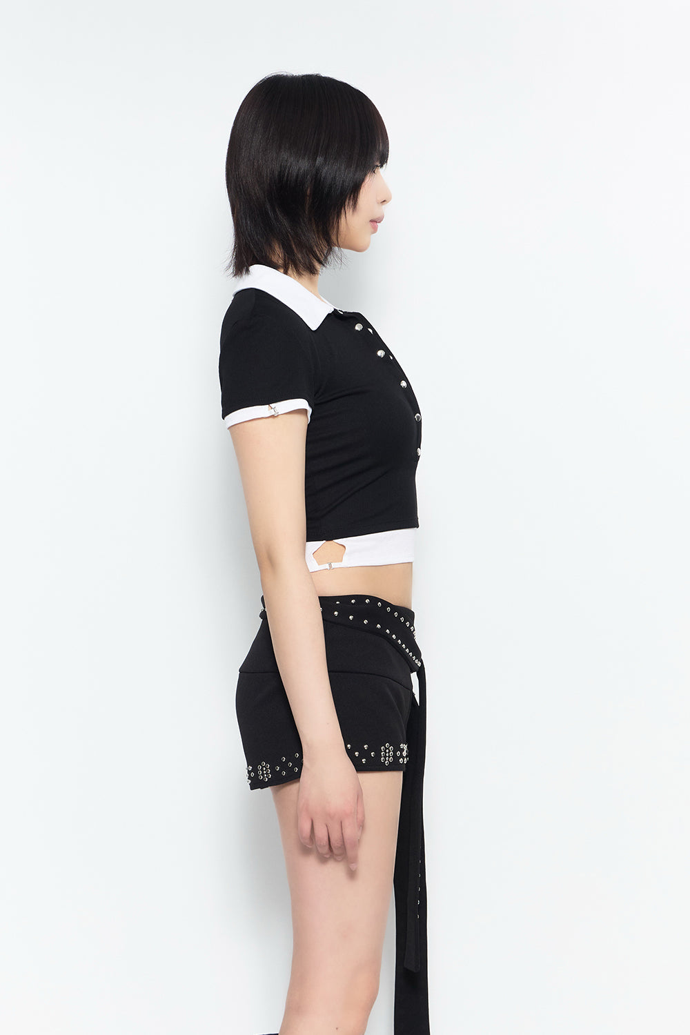 Tシャツ(半袖/袖なし) theredthread bicolor layered tops short THEREDTHREAD / ザレッドスレッド】bicolor layered tops short