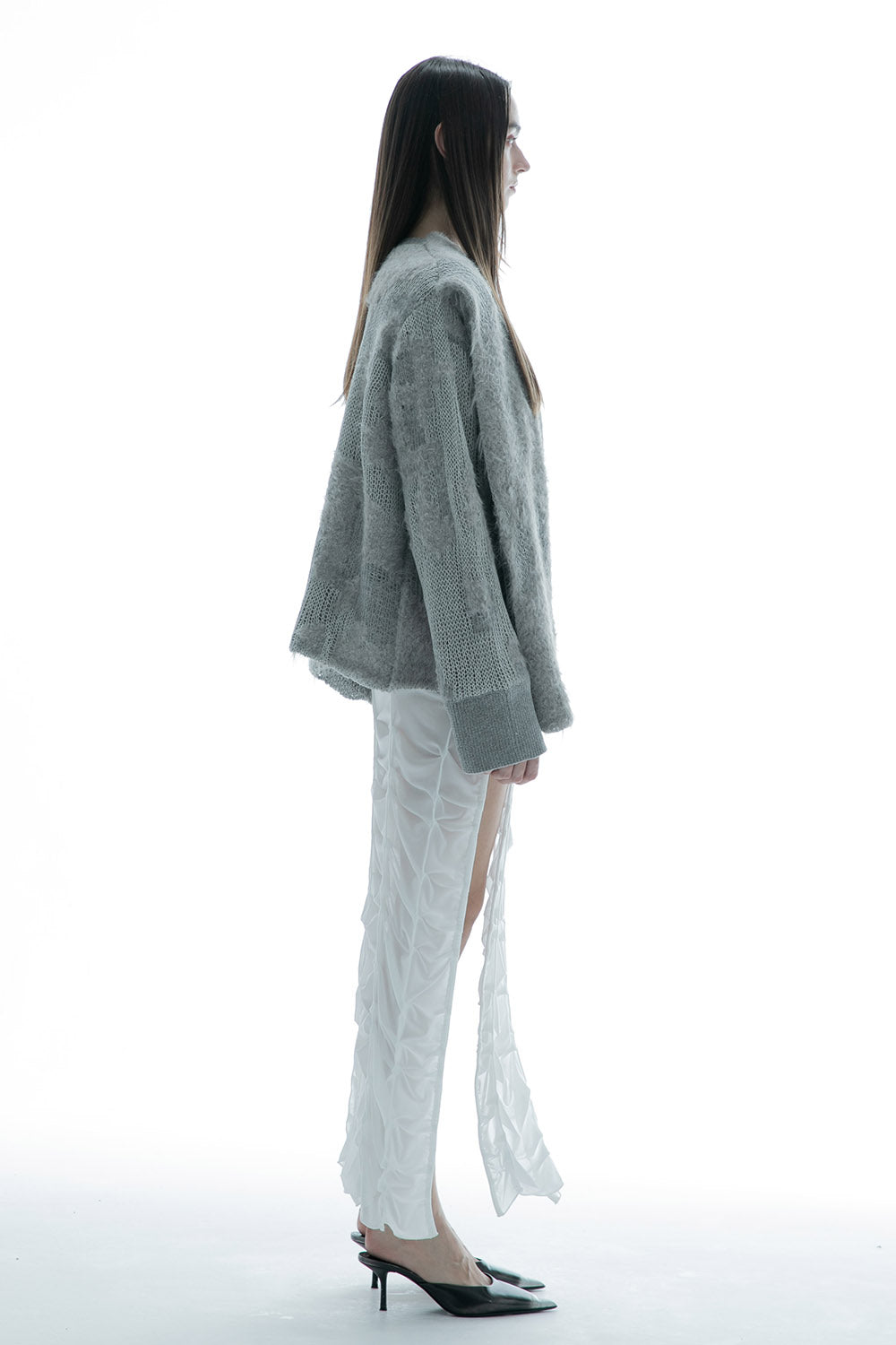 THEREDTHREAD S slit fit skirt petal白 THEREDTHREAD / ザレッドスレッド】S slit fit skirt petal