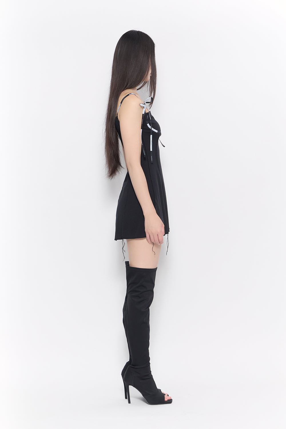 ribbon trim dress mini