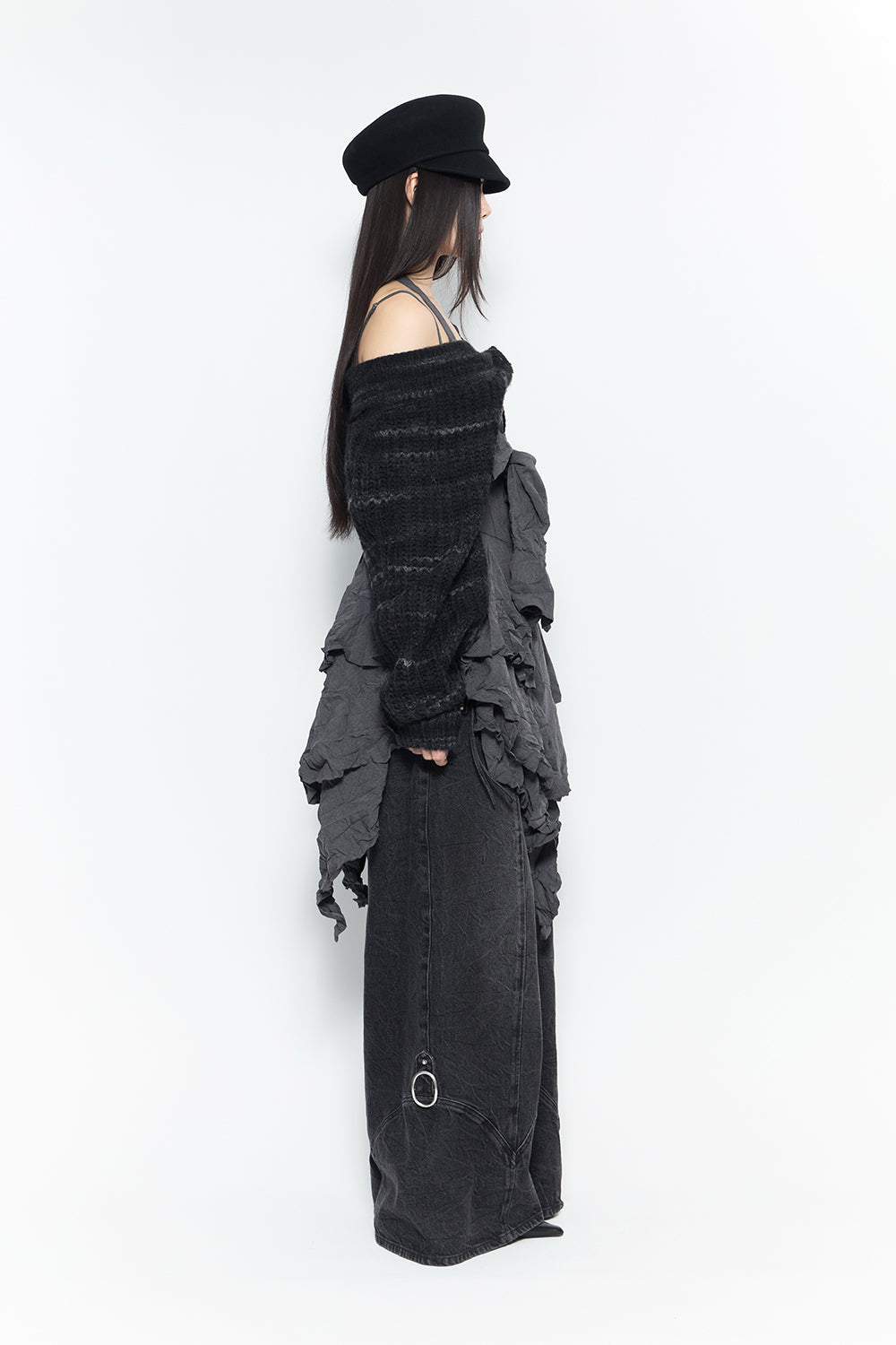 THEREDTHREAD / ザレッドスレッド】buckle wide denim