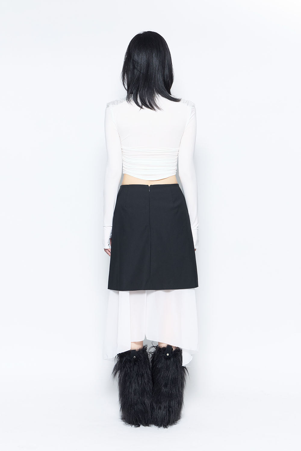 S structured drape midi skirt