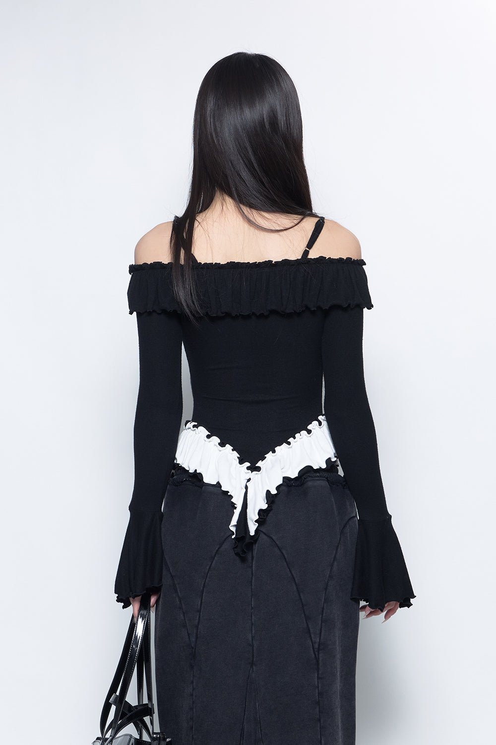 S ruffle trim tops