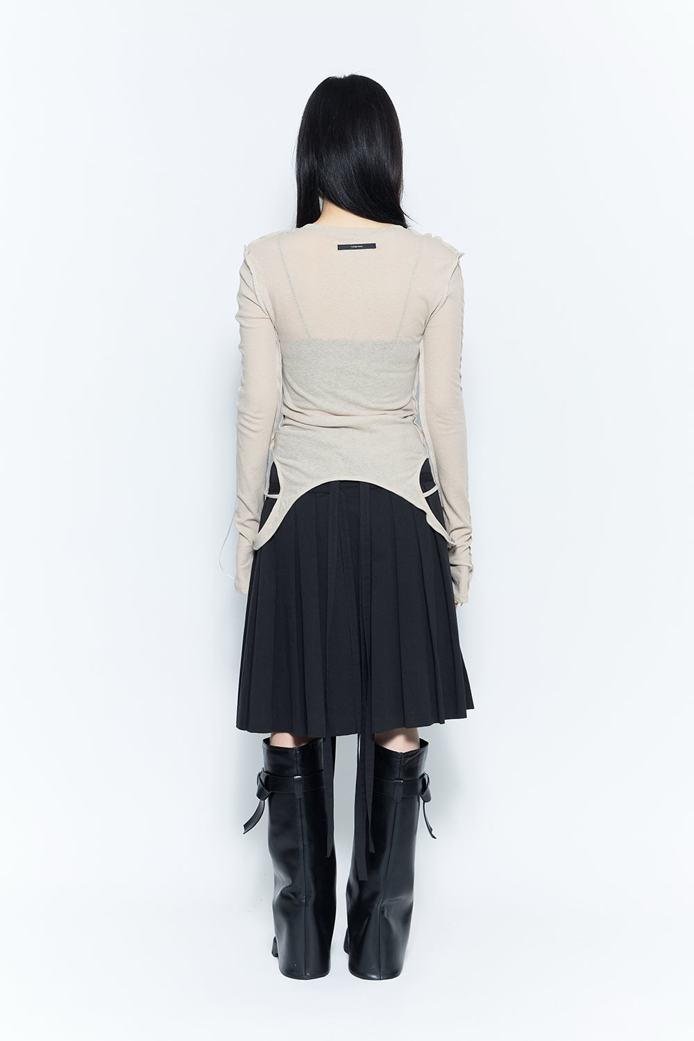 modern pleats midi skirt