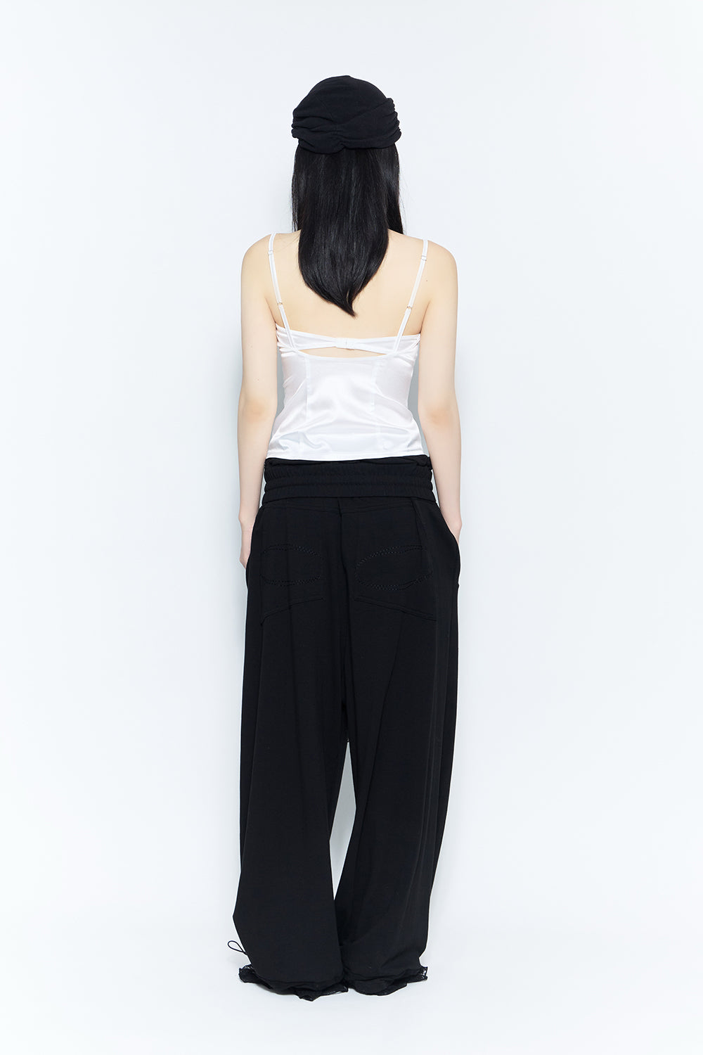 THEREDTHREAD】layered sweat pants lace