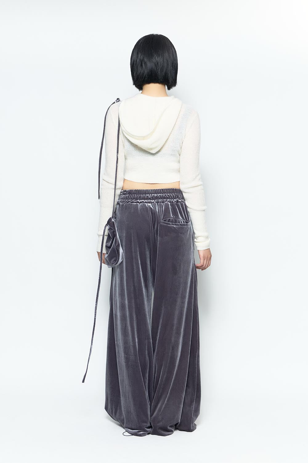S velvet pouch pants
