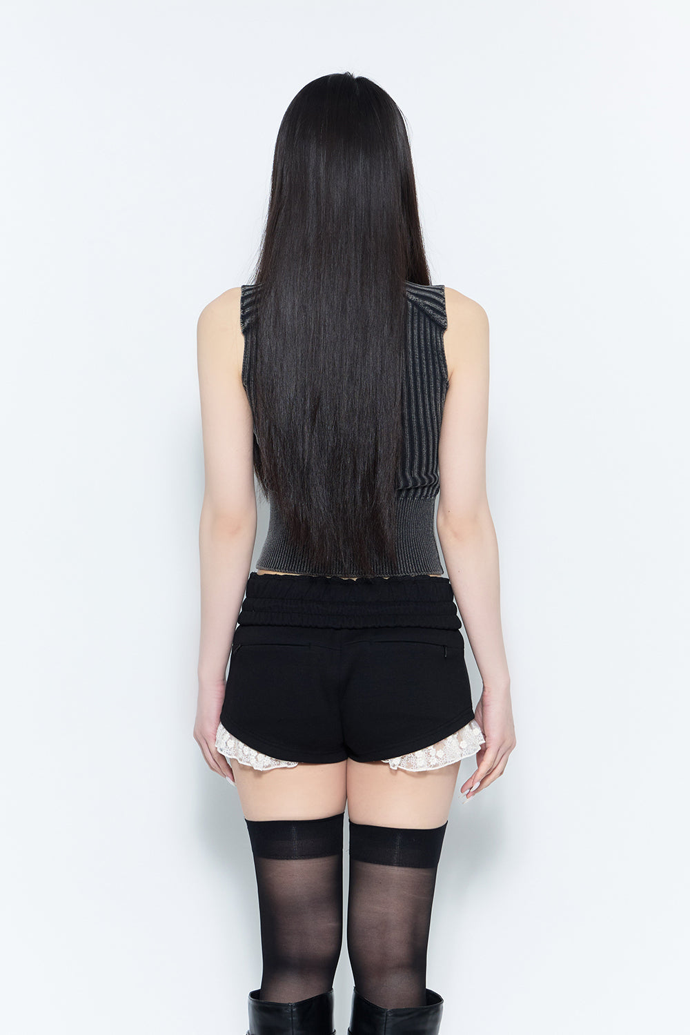 THEREDTHREAD】flame zip knit tops