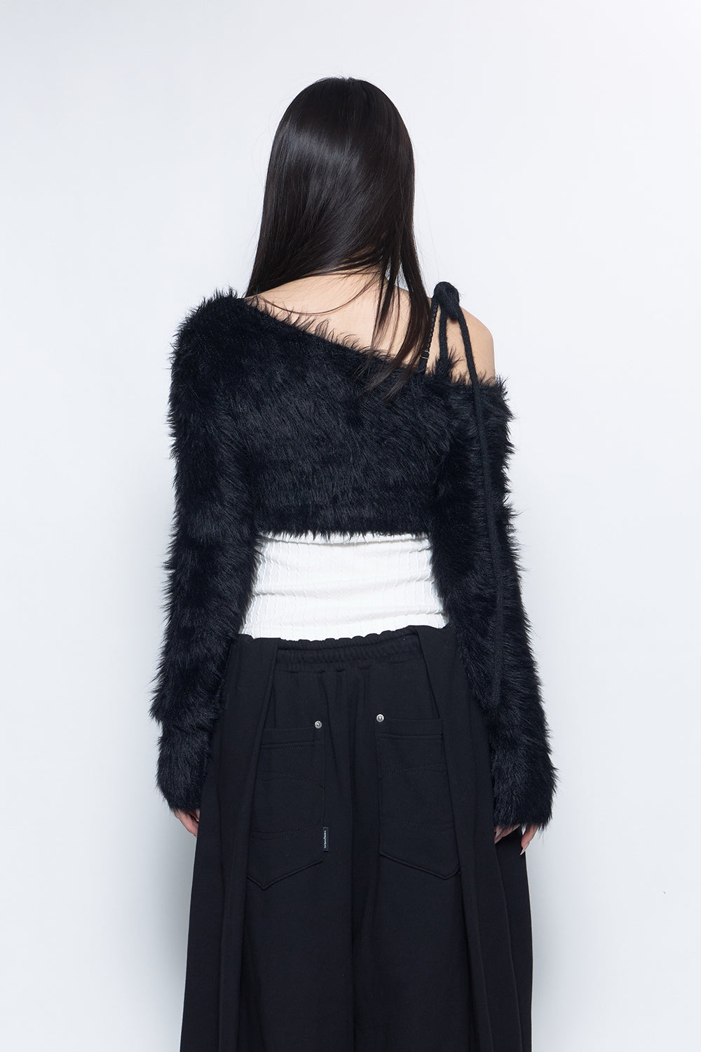 S feather knit cropped