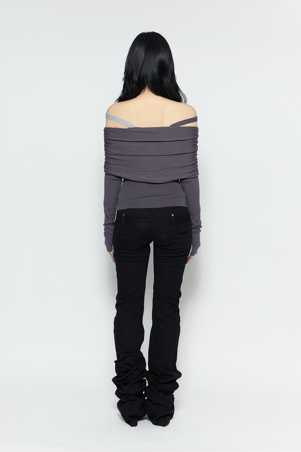 S tethered long denim