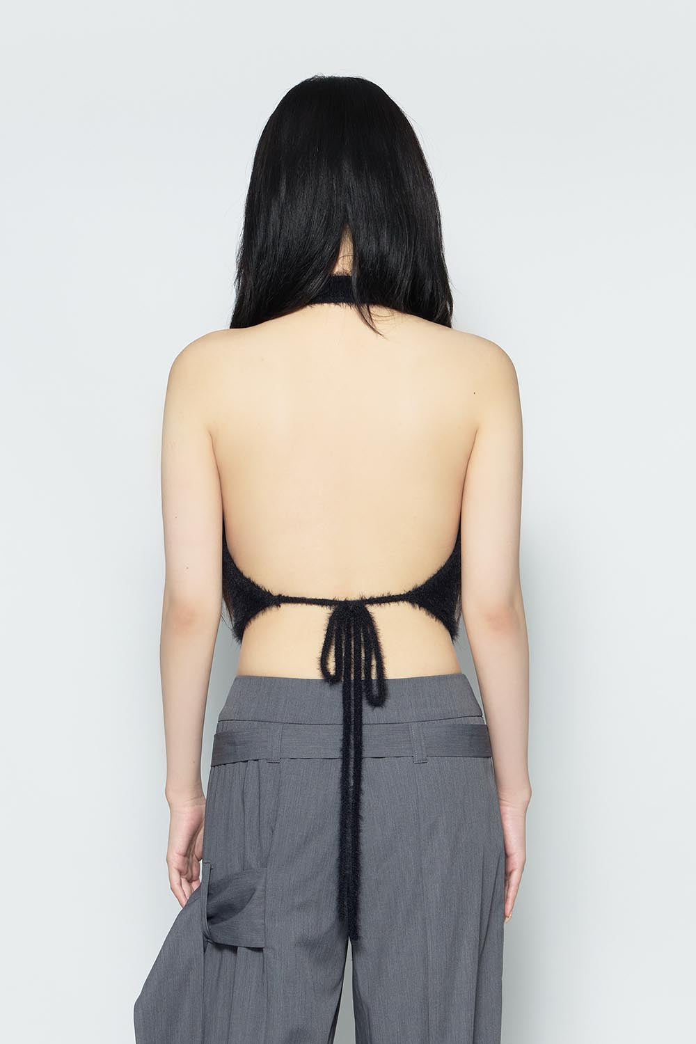S fluffy halter tops