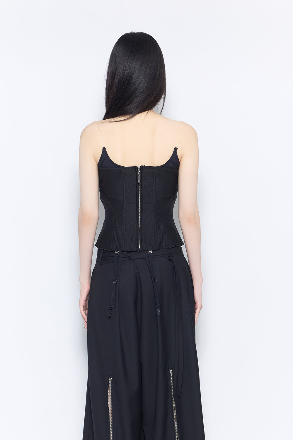 pointed garter corset